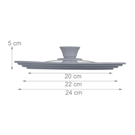 Pot lid 20-24 cm with silicone edge