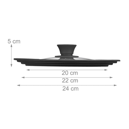 Pot lid 20-24 cm with silicone edge