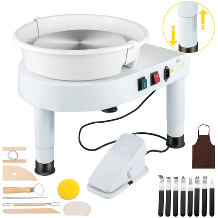 Pottery Wheel 11 In, 350W 220V With Foot Pedal