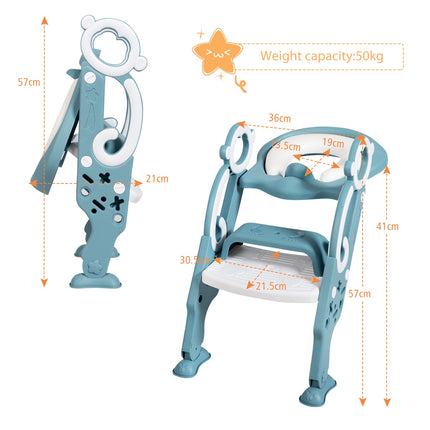 Potty Training Toilet Seat Ladder, Foldable, Non-Slip Step