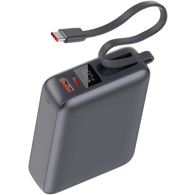 Power Bank 20000mAh 45W PD, Built-In USB-C Cable