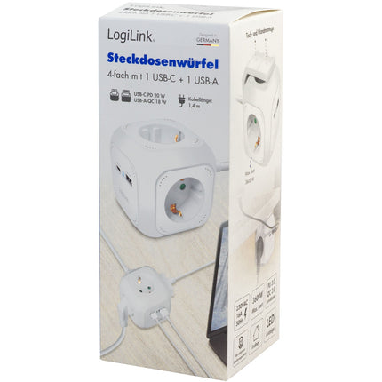 Power Cube Multi-branch socket + USB-A/USB-C PD 20W