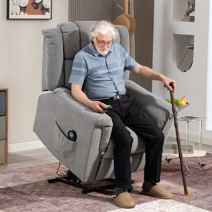Power Lift Recliner Chair with Massage & Heat, Dark Grey