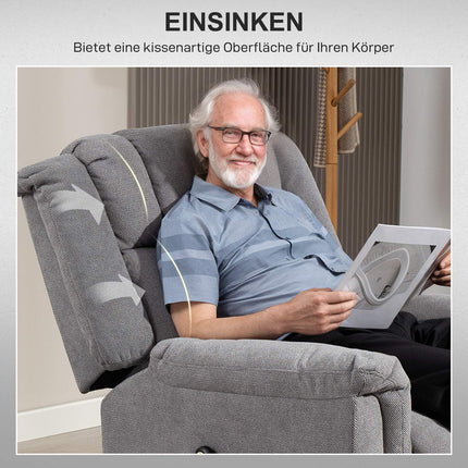 Power Lift Recliner Chair with Massage & Heat, Dark Grey