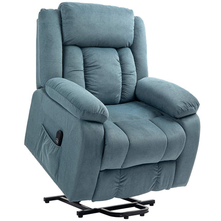 Power Recliner Chair with Remote, Velvet, Blue
