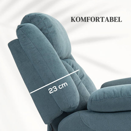 Power Recliner Chair with Remote, Velvet, Blue