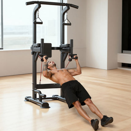 Power Tower Pull Up Bar And Dip Station, 150 kg, Adjustable