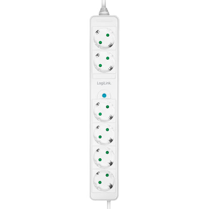 Power outlet 4+2-way with foot switch White