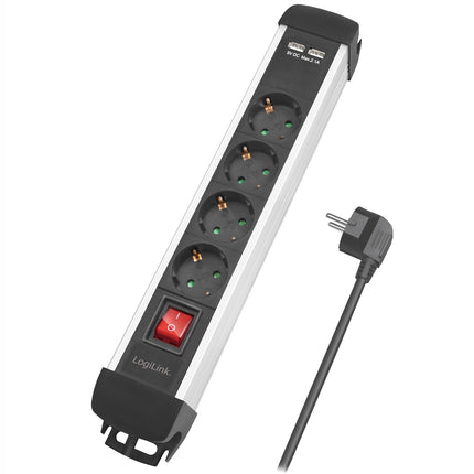 Power outlet 4-way 2xUSB Switch 1.5m mountable