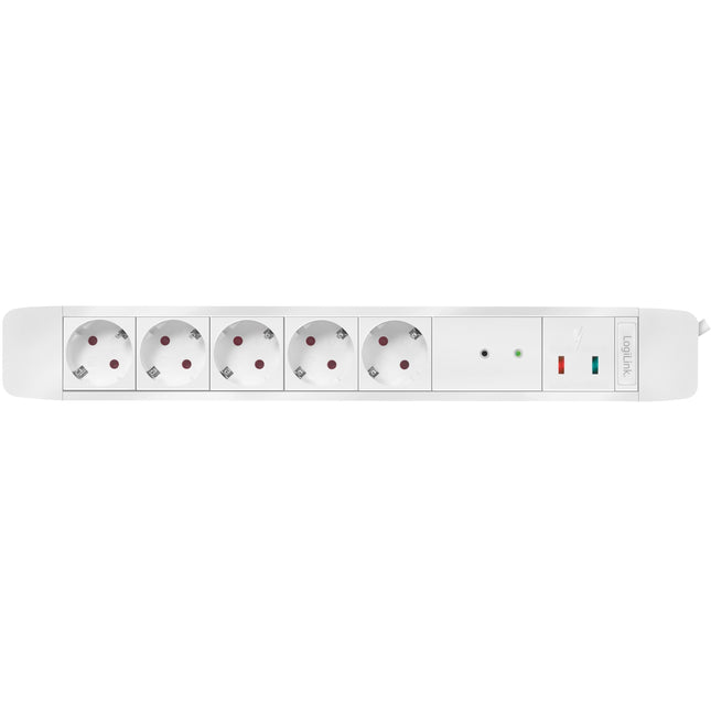 Power outlet 5-way with remote 433 MHz Surge protection 1.5m White