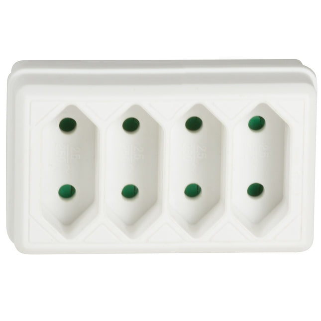 Power outlet with 4 Euro sockets White