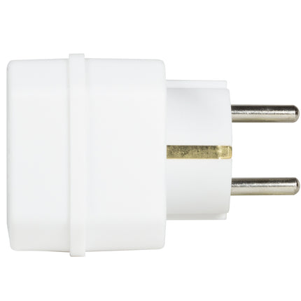 Power socket with 2 Euro + 1 grounded socket White