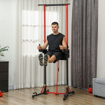 Adjustable collapsible Power Tower 127-223 cm for Home Gym