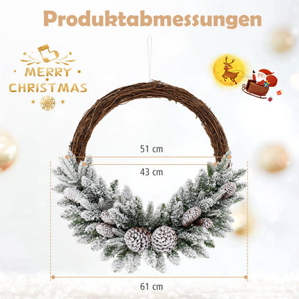 Pre-Lit 24-Inch Christmas Wreath, 35 LED, Timer