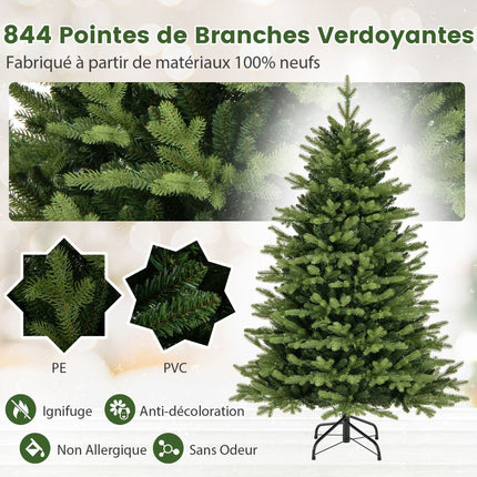 Pre-Lit Artificial Christmas Tree 150cm, 250 LED, Hinged