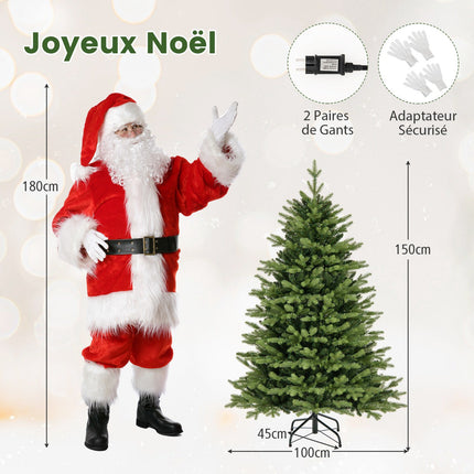Pre-Lit Artificial Christmas Tree 150cm, 250 LED, Hinged