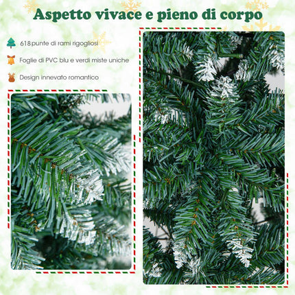 Pre-Lit Artificial Christmas Tree 180cm, Slim, 250 LEDs