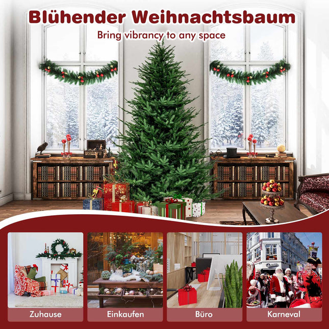 Pre-Lit Artificial Christmas Tree 213 cm, 8 Modes, Warm White LED