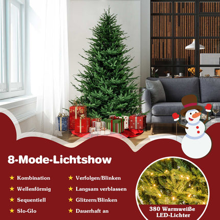Pre-Lit Artificial Christmas Tree 213 cm, 8 Modes, Warm White LED