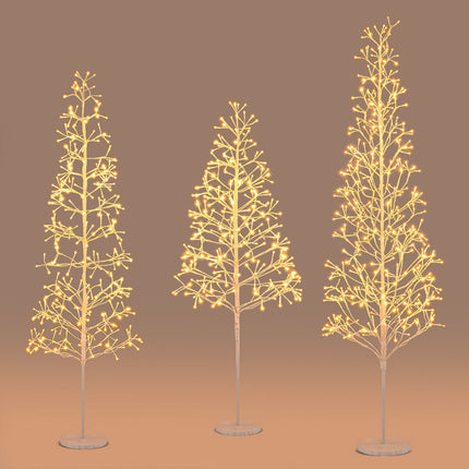 Pre-Lit Birch Tree 1.5m, 240 Warm White LEDs, Weighted Base