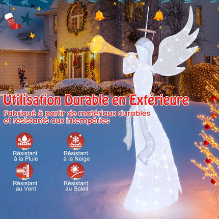 Pre-Lit Christmas Angel, 62 Inch, 100 LED, Outdoor