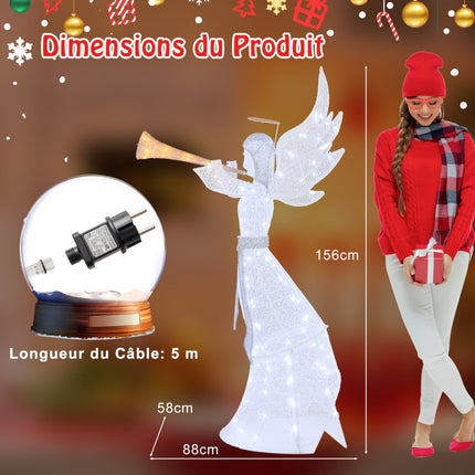 Pre-Lit Christmas Angel, 62 Inch, 100 LED, Outdoor