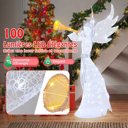 Pre-Lit Christmas Angel, 62 Inch, 100 LED, Outdoor