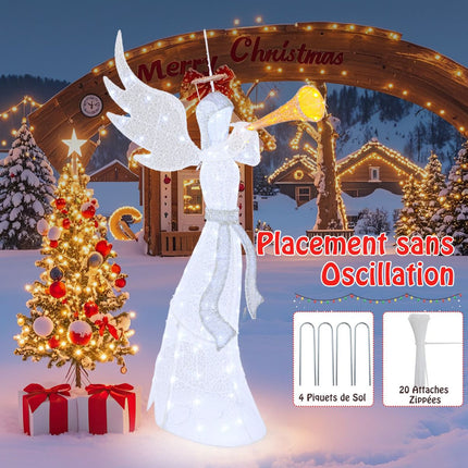 Pre-Lit Christmas Angel, 62 Inch, 100 LED, Outdoor