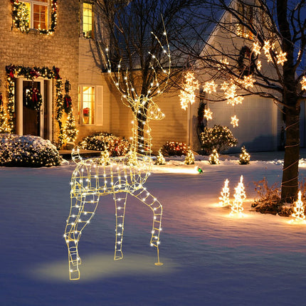 Pre-Lit Christmas Reindeer 186cm, 300 Warm White LEDs