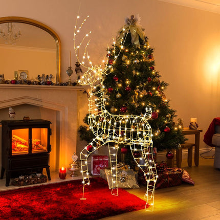 Pre-Lit Christmas Reindeer 186cm, 300 Warm White LEDs
