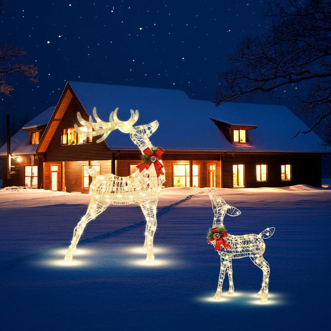 Pre-Lit Christmas Reindeer, 50 LED, Outdoor Stakes