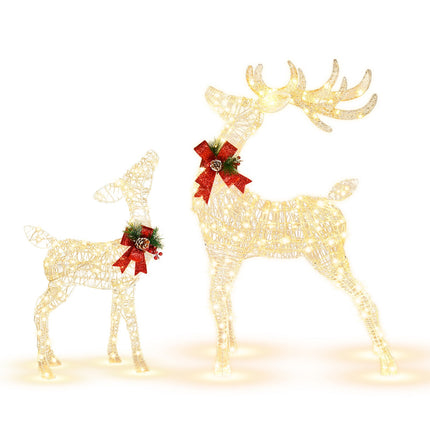 Pre-Lit Christmas Reindeer, 50 LED, Outdoor Stakes