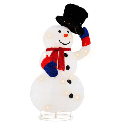 Pre-Lit Christmas Snowman 130cm, 120 Warm LED, Timer
