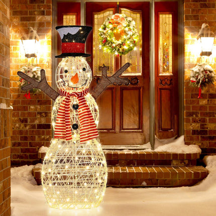 Pre-Lit Christmas Snowman – 80 Warm LED, 110 cm