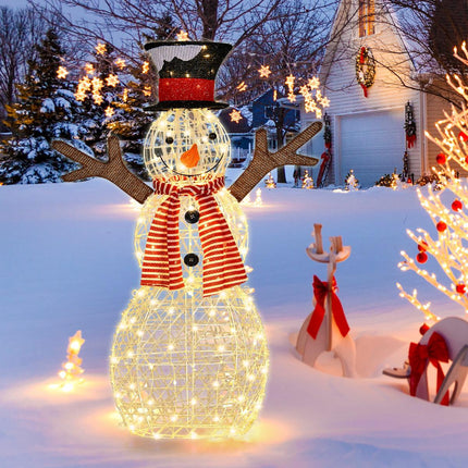 Pre-Lit Christmas Snowman – 80 Warm LED, 110 cm