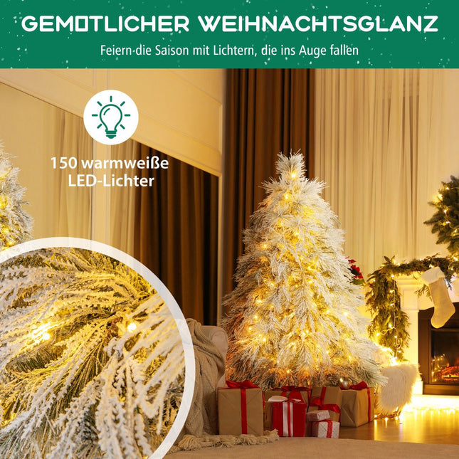 Pre-Lit Hinged Christmas Tree 146cm, Warm White LEDs