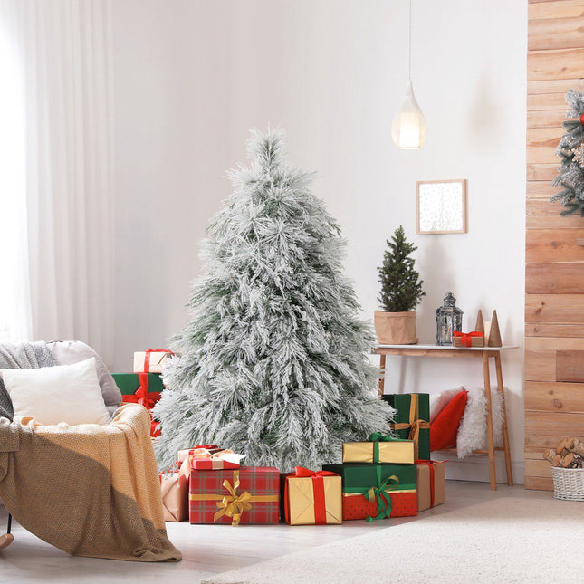 Pre-Lit Hinged Christmas Tree 146cm, Warm White LEDs