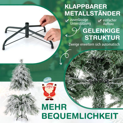Pre-Lit Hinged Christmas Tree 146cm, Warm White LEDs