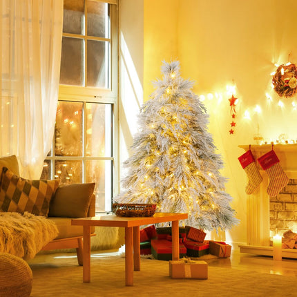 Pre-Lit Hinged Christmas Tree 146cm, Warm White LEDs