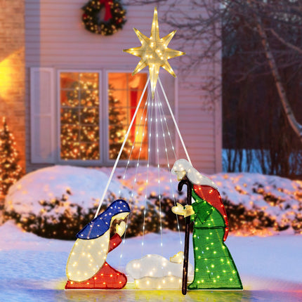 Pre-Lit Nativity Scene Set, 180 cm, 240 LED, 6 Modes
