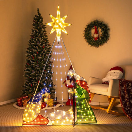 Pre-Lit Nativity Scene Set, 180 cm, 240 LED, 6 Modes