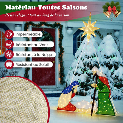 Pre-Lit Nativity Scene Set, 180 cm, 240 LED, 6 Modes