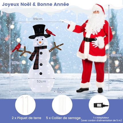 Pre-Lit Snowman Yard Stake, 50 Inch, 70 Cool White LEDs