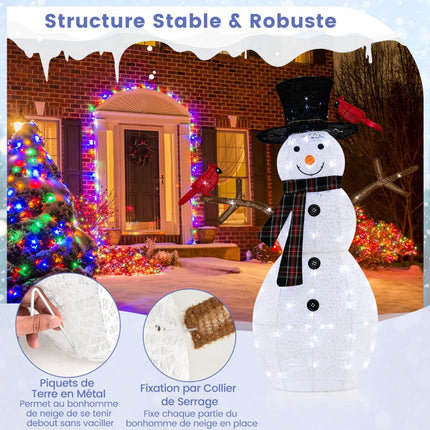 Pre-Lit Snowman Yard Stake, 50 Inch, 70 Cool White LEDs