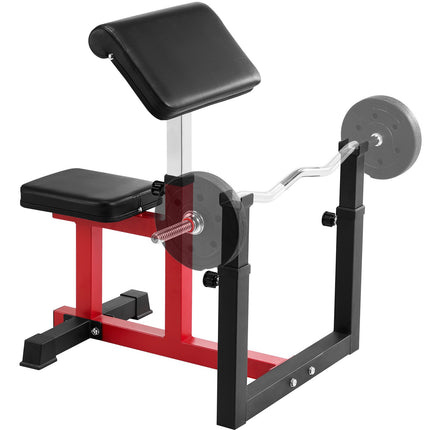 Preacher Curl Bench – Adjustable, 440 lb, Barbell Holder