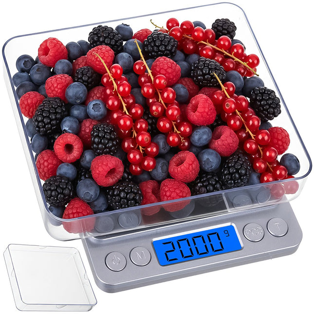 Precisie LCD-keukenweegschaal 2 kg met 2 kommen