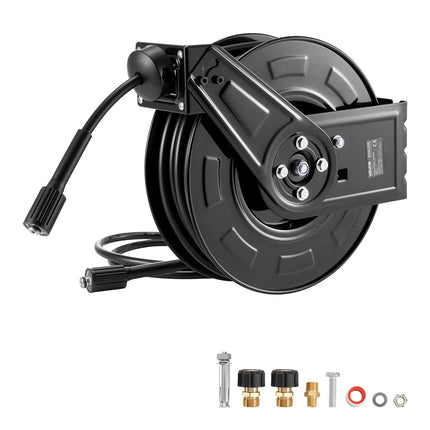 Pressure Washer Hose Reel, 60 ft 1/4 in, Auto-Rewind
