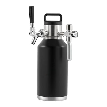 Pressurized Beer Growler Mini Keg, 64oz, CO2 Tap, Stainless Steel