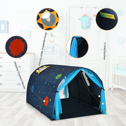 Princess Playhouse Bed Tent with Windows & Storage Pockets