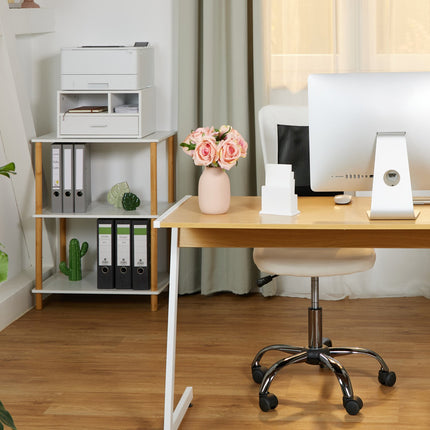 Printer Stand with Drawer – White, Storage Compartments
